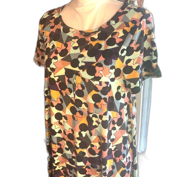 Lularoe Disney Carly Minnie Mouse Midi Dress M Short Sleeves Casual Loose Fit - Picture 4 of 10